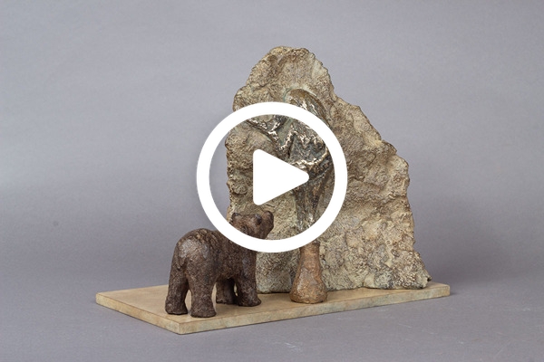 Vidéo de la sculpture animalière bronze ours PREHISTOIRE